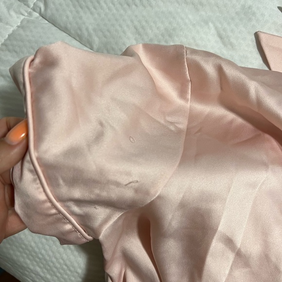 Victoria Secret Satin Botton Front Pink Lounge Romper - Picture 6 of 6